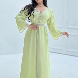 Long Sleeve Loose Belted Abaya