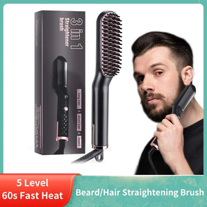 Men Beard Straightener Brush