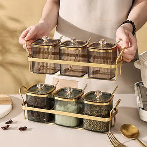 Luxury Gold Plated Spice Jar Set