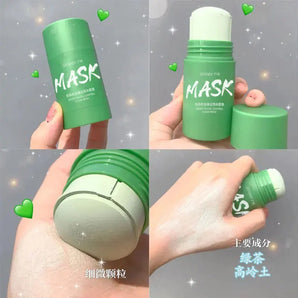 Green tea solid facial mask
